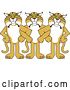 Vector Clipart of Cartoon Bobcat School Mascots Standing with Linked Arms, Symbolizing Loyalty by Toons4Biz